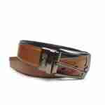 Faja Reversible de Cuero Genuino - Café Claro/Negro